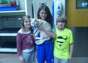 Chitta with his new forever family.